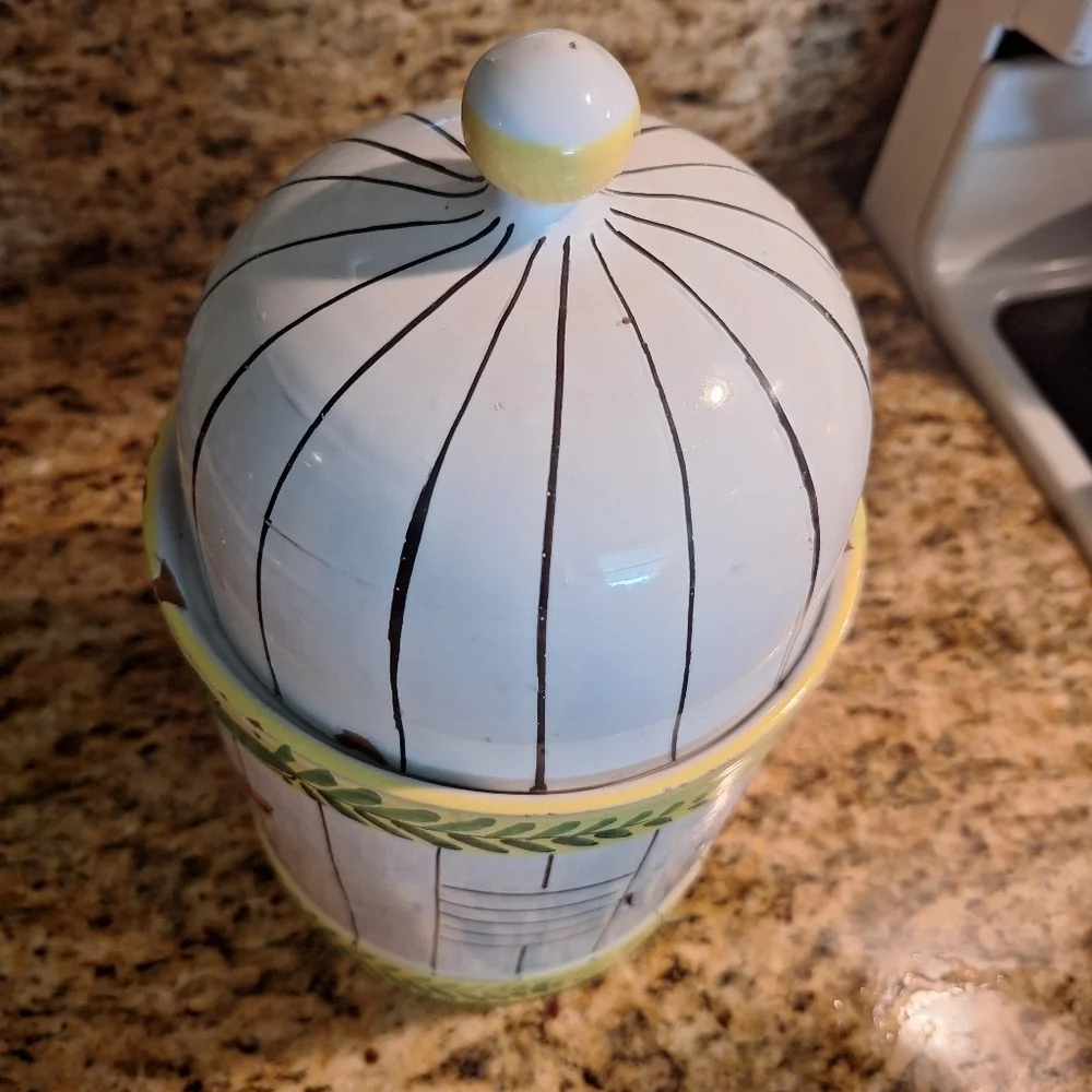 Italian Handpainted Biscuit canister
